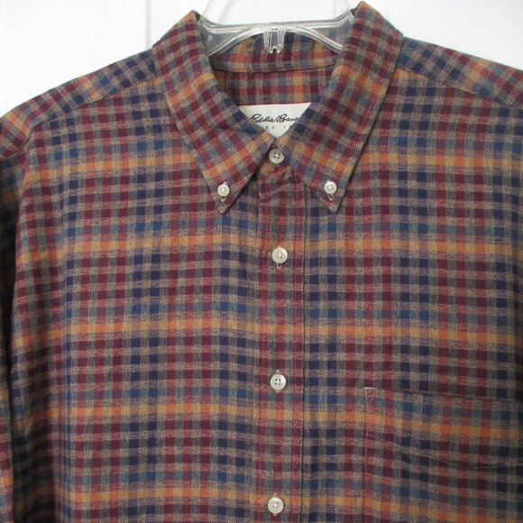 Eddie Bauer Mens L/S Cotton Flannel Button-down Shirt NWOT - Size 18/37 or XXL - Picture 1 of 3